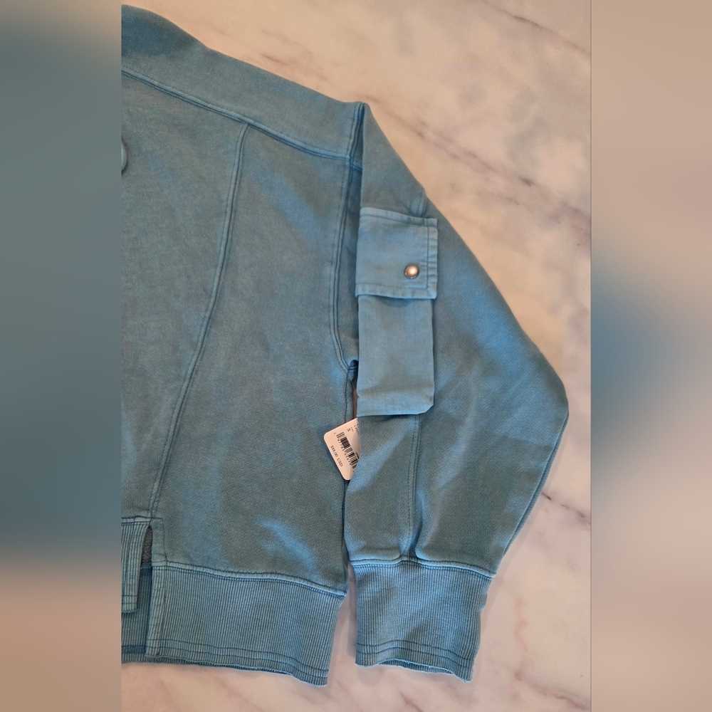 Free People Intercept 1/2 Zip Hoodie Fleece Lined‎ NWT sweatshirt - Picture 6 of 11